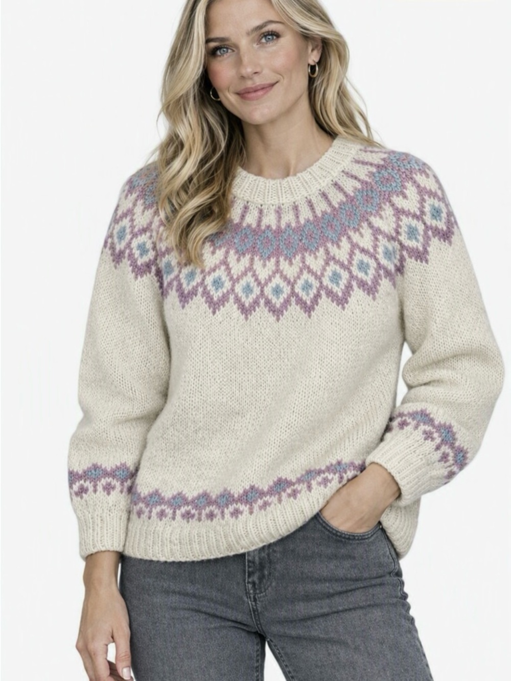 HAND-KNIT Icelandic Íslenskur Heimilisidnaður Sweater Small Vintage 1980s NWOT - Picture 6 of 6